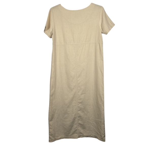 Vintage Original TY Wear Loose Fit Butter Yellow Linen Blend Maxi Dress Small - Picture 9 of 14